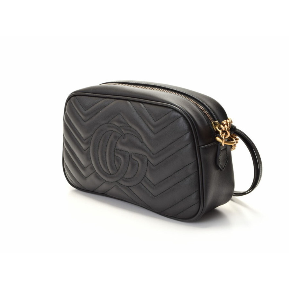 Gucci GG quilted black shoulder leather bag Marmont